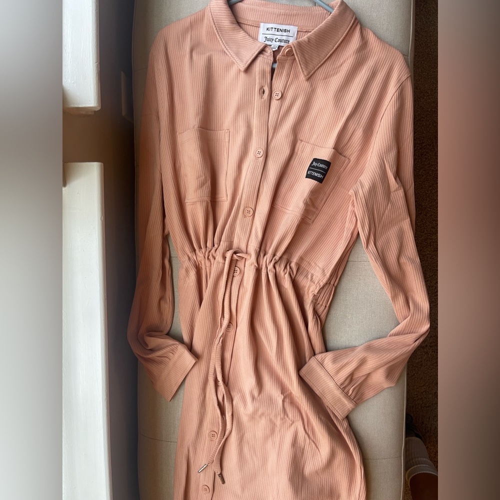 Kittenish x Juicy Couture - Super Comfy peach pink dress w/ waist tie! Tags on
